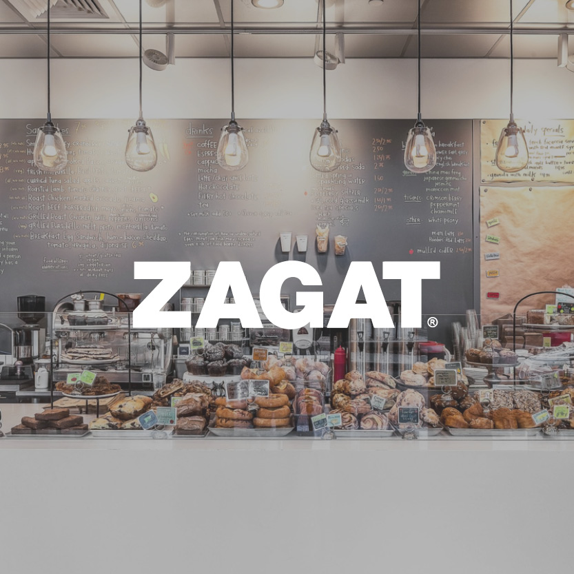 Zagat logo with commercial bakery background