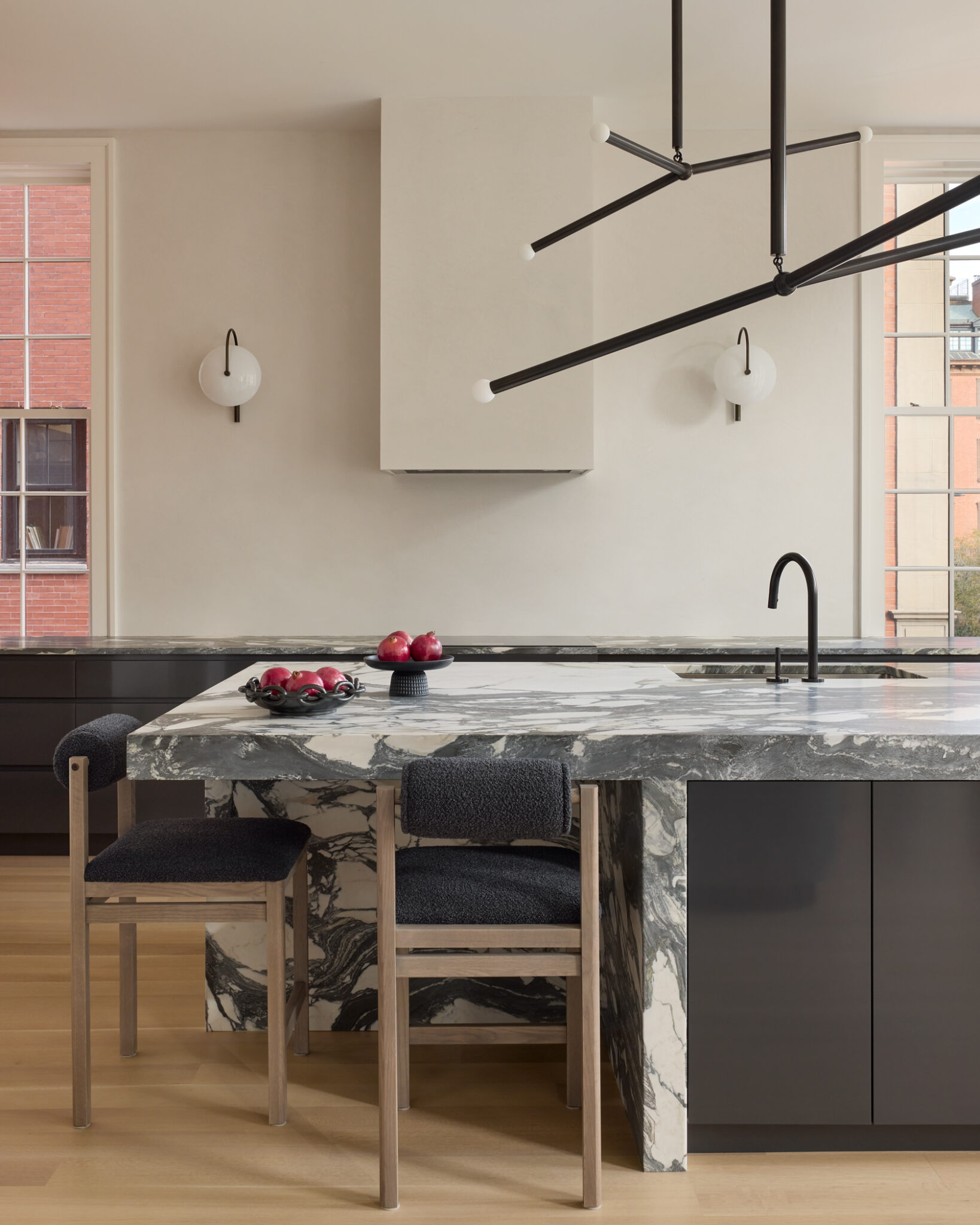elevated minimalism kitchen island stone