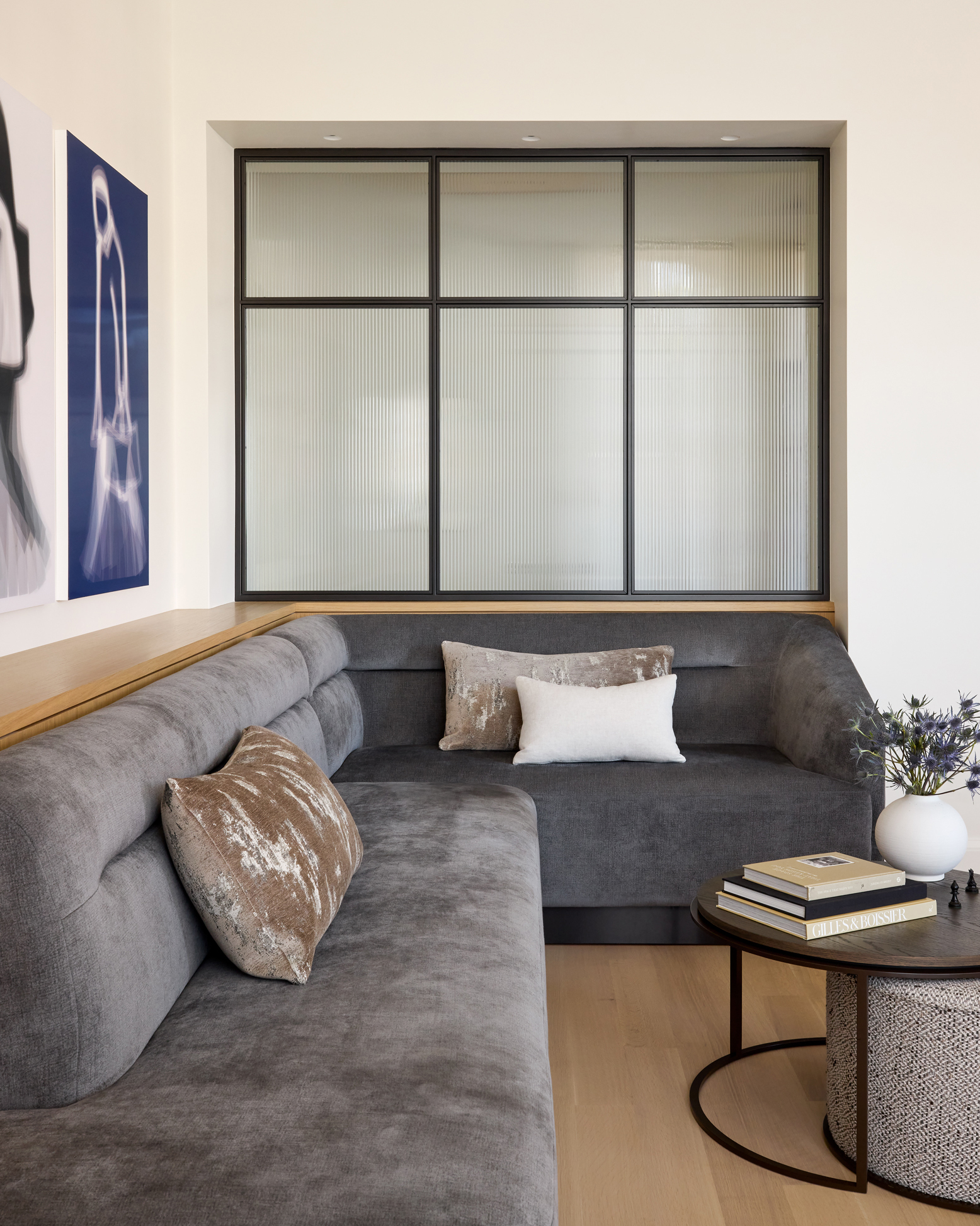 elevated minimalism kitchen banquette